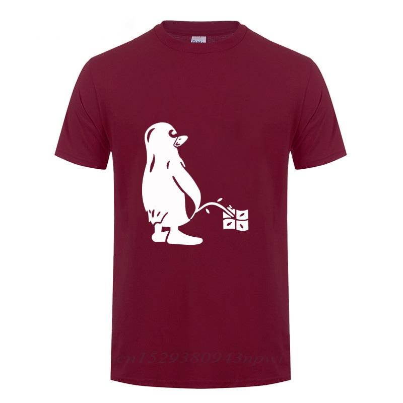 PENGUIN LINUX UBUNTU OZF Футболка Мужская Уличная Одежда Повседневная Свободная С коротким рукавом Круглый вырез Хлопок Смешная Футболка Летние Топы Футболка