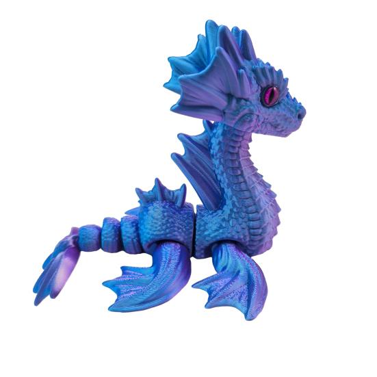 3D Printed Sea Dragon Figurine Movable Joints Dragon Figure Mini Articulated Dragon Model Fidget Toy Desktop Decoration Ornament