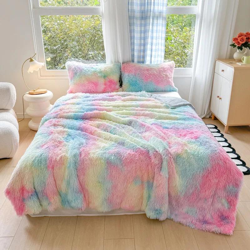 2025 New High Gram Weight Mink Fleece Blanket Long Hair PV Fleece Flannel Double Fabric Quilt Cover Blanket