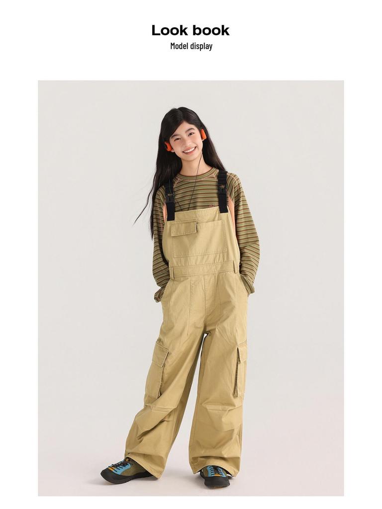 Дышащие хлопковые комбинезоны для девочек из Тао-Тауна - Модные и свободного кроя для учениц средней школы, Идеальны для весны и осени.