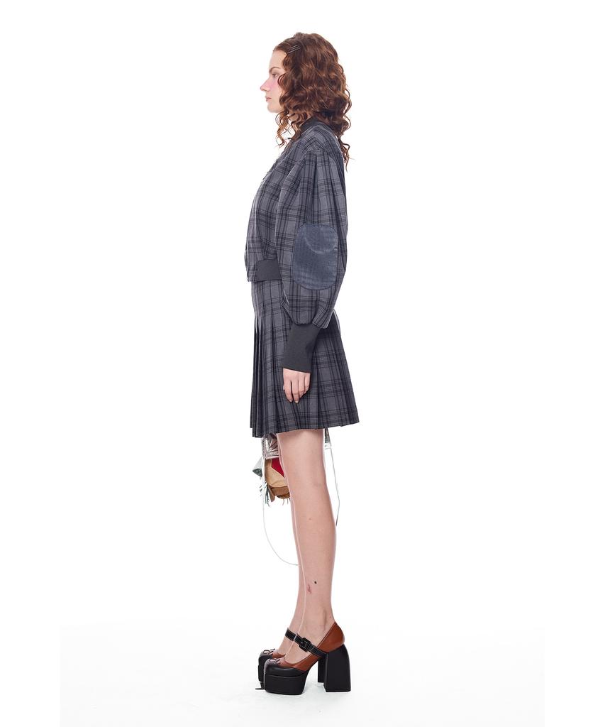 Greedilous Check Print Cropped Jumper