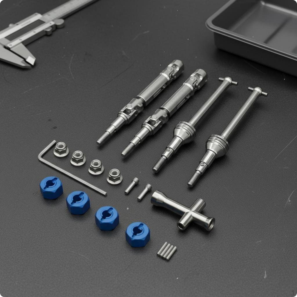 1:14 Model Car Drive Shaft Kit Front and Rear Shafts RC Drivetrain Parts Hex Coupling Part