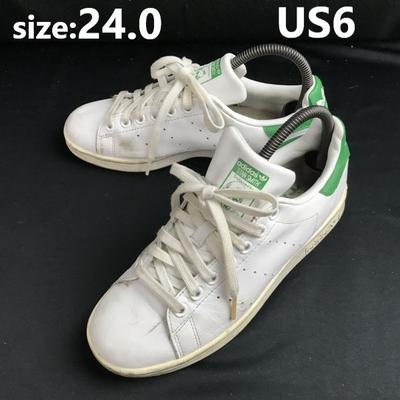 Кожаные кроссовки Stan Smith с низким верхом бело-зеленые мужские US6 / 24.0(ИСПОЛЬЗОВАЛ)