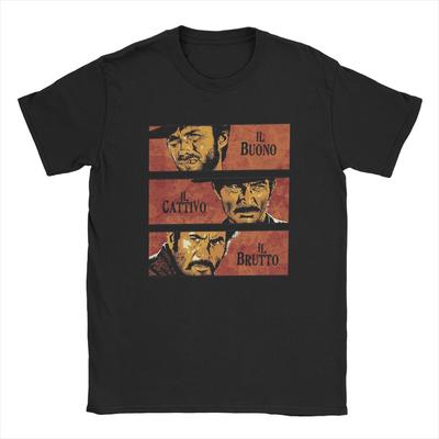 Мужская футболка The Good The Bad and Ugly Ангельские Глаза Туко Ковбой Хлопковые Топы Потрясающая Футболка с Коротким Рукавом с Круглым Вырезом Streetwear Топы