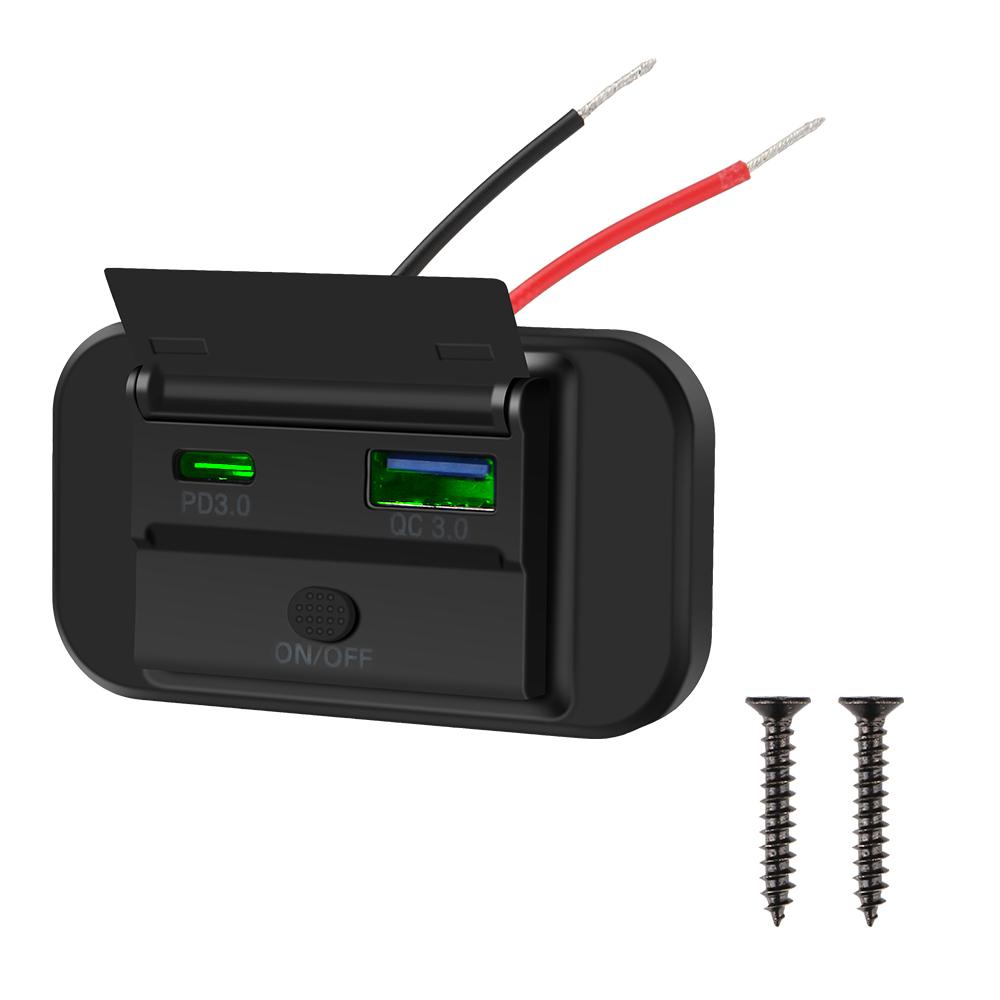 Двойной USB-адаптер для быстрой зарядки PD 3.0, розетка для мотоцикла, кемпера, грузовика, квадроцикла, лодки, автомобиля, автофургона, 12 В/24 В, автомобильное зарядное устройство