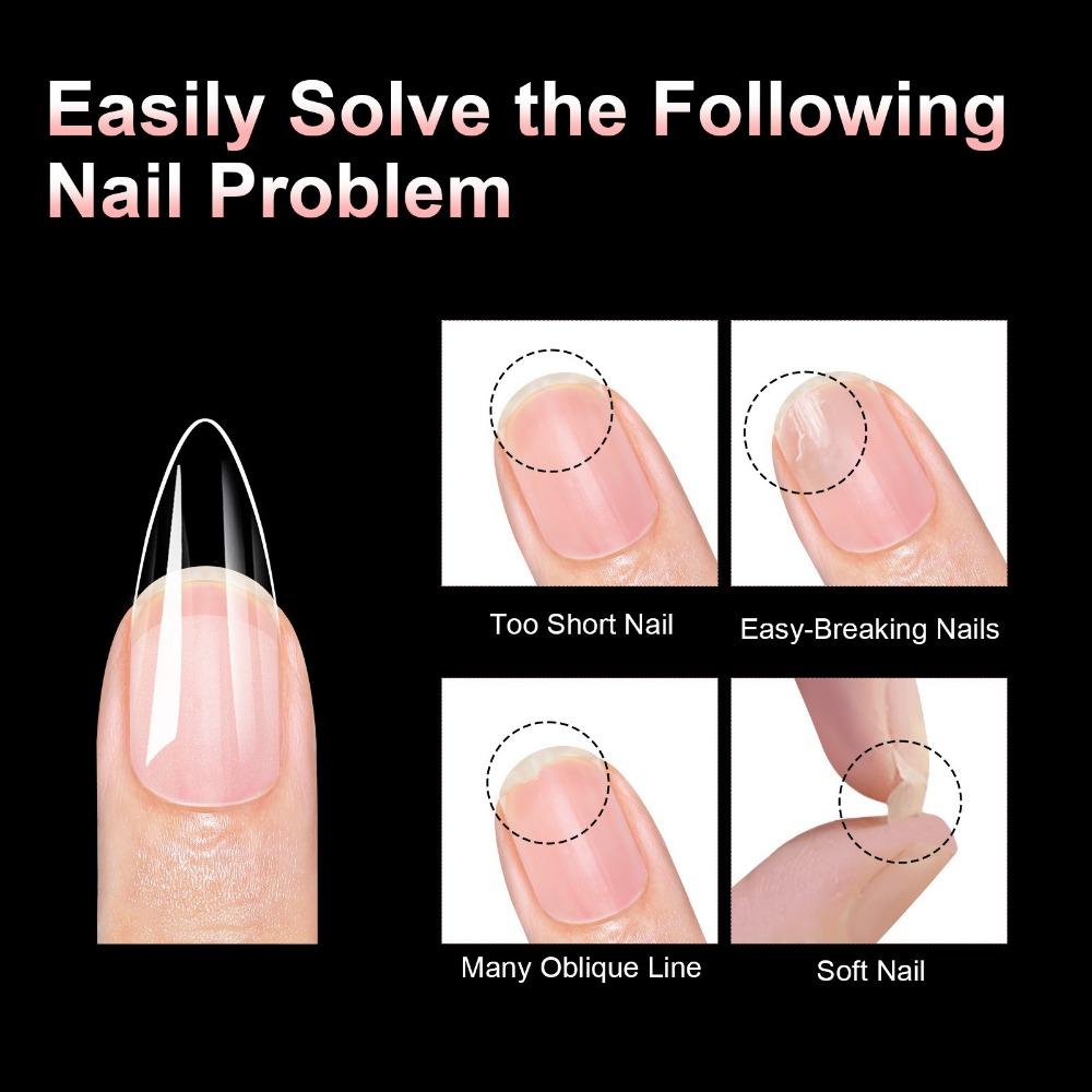 100 шт. Акриловые накладные ногти Миндаль Квадрат Предварительно запиленные Накладные ногти Нейл-арт Наращивание