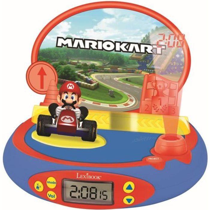 Lexibook - Super Mario - Réveil Projecteur - Veilleuse et Projection de l'heure au Plafond - Effets sonores - Piles