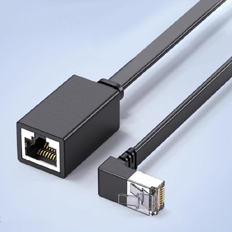 Кабель-удлинитель Ethernet CAT7 10 Гбит/с, 90-градусный удлинитель, угловой сетевой кабель RJ45-адаптер для ПК