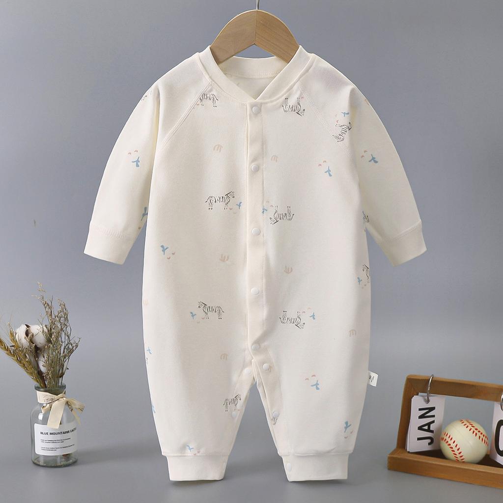 KIDDIEZOOM Комбинезоны с длинными рукавами для маленьких мальчиков и девочек, весенне-осенние детские комбинезоны, одежда для ползания из 100% хлопка, однобортная одежда без костей