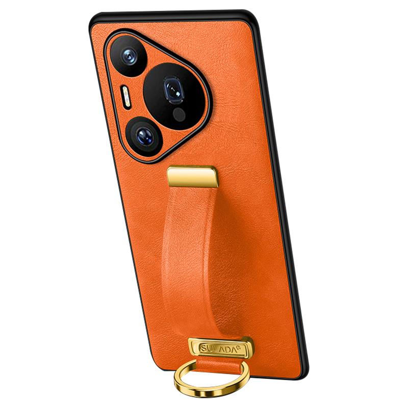 SULADA Серия Fashion для Huawei Pura 70 Pro/Pura 70 Pro+ Чехол Ремешок Подставка Кожаная Задняя Крышка для Телефона