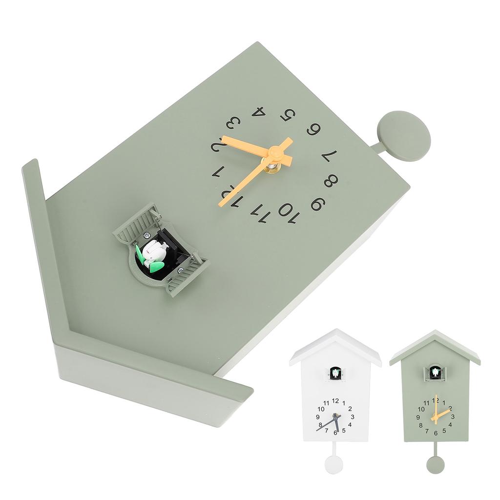 Bird House Wall Clock Bird Voice Call Nordic Bird House Pendulum Wall Hanging Clock for Office