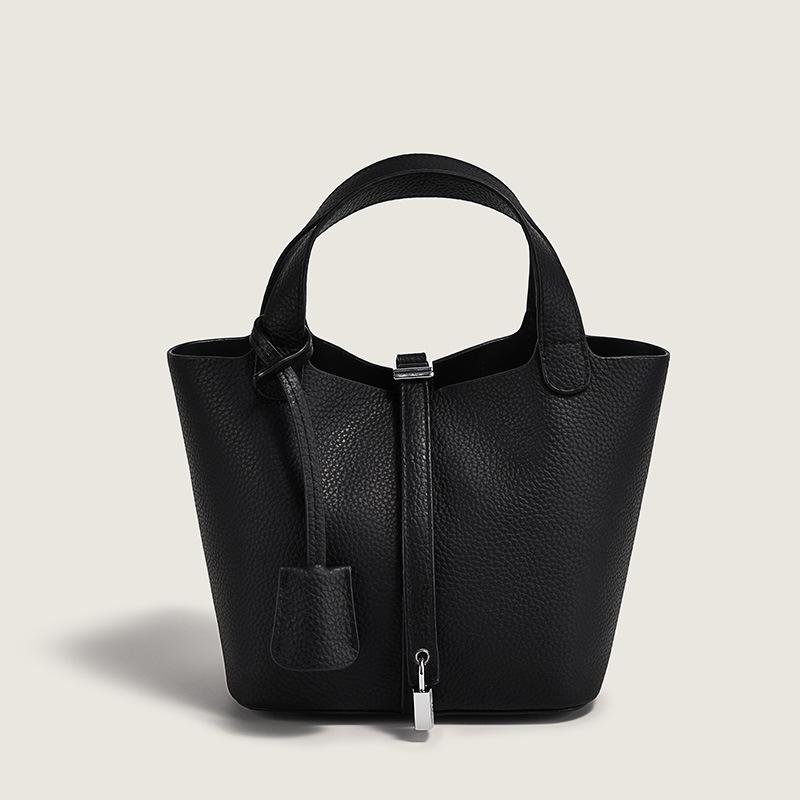 Настоящая кожаная сумка, женская сумка из коровьей кожи первого сорта, повседневная сумка для матери и ребенка, модная и простая сумка из коровьей кожи с рисунком личи, одна штука