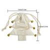 Polyester Christmas Tree Drawstring Gift Bag with Pom Poms Bell Decor Reusable for Xmas Gift Wrapping Supplies