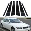 6 шт. Подходят для BMW 7 серии E65 E66 2001 2002 2003 2004 2005 2006 2007 2008 Накладки на стойки дверей, Глянцево-черные, Декоративные накладки на окна