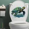 Наклейка на унитаз с мультяшной ползающей черепахой, съемная самоклеящаяся Водонепроницаемая ПВХ, настенная наклейка для гостиной, ванной комнаты, украшение для крышки унитаза