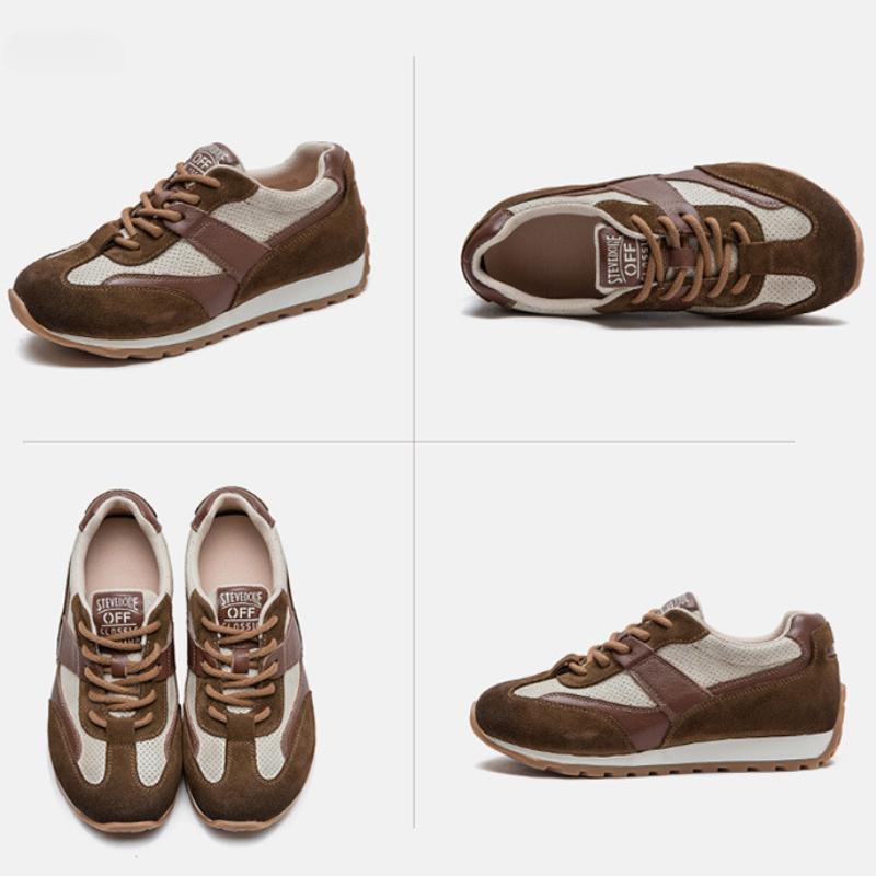 Johnature Кроссовки из натуральной кожи, повседневная спортивная обувь, универсальные женские туфли на плоской подошве в стиле ретро с круглым носком на шнуровке