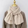 Winter Warm Solid Color Cross Scarf Woolen Thicken Neckerchief Neck Scarf Women Men