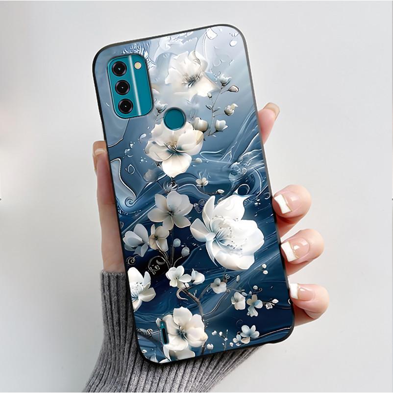For Nokia C31 / Nokia C21 Plus Case Fashion Luxury Flowers Butterfly Black Protective Soft Silicone Cover For NokiaC31 Casing