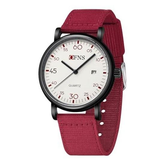 Anacend watch date display simple quartz analog 3 ATM water resistant cute stylish easy read popular mens womens student high school middle boys girls