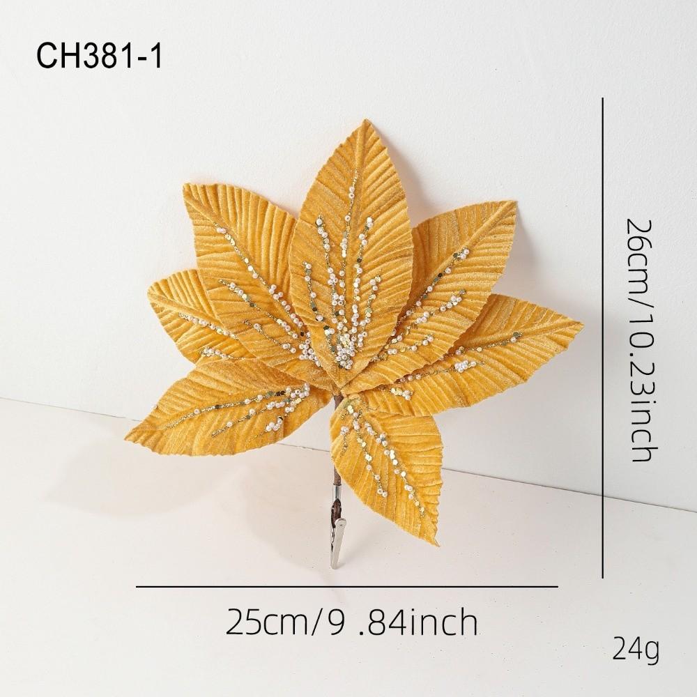 Новый 25 см Искусственный Цветок Пуансеттия Блестки Сверкающий Рождественский Блестящий Цветок Блестки Симуляция Цветов Новогодний Фестиваль