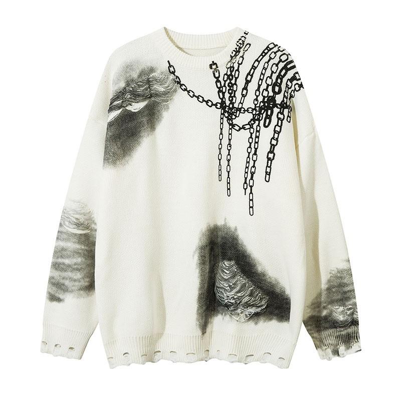2026 Vintage Loose Knit Sweater Men Women Hip Hop Style Casual Wear