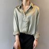Fashion Button Up Satin Silk Shirt Women Tops Vintage Casual Plus Size Blouse Women Long Sleeve White Shirts Female 11355
