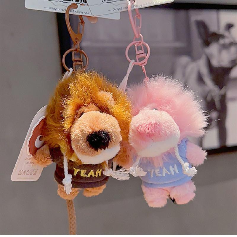 Милое худи с вышивкой в виде буквы, плюшевая игрушка-подвеска в виде льва Ниен, брелок, подарок для