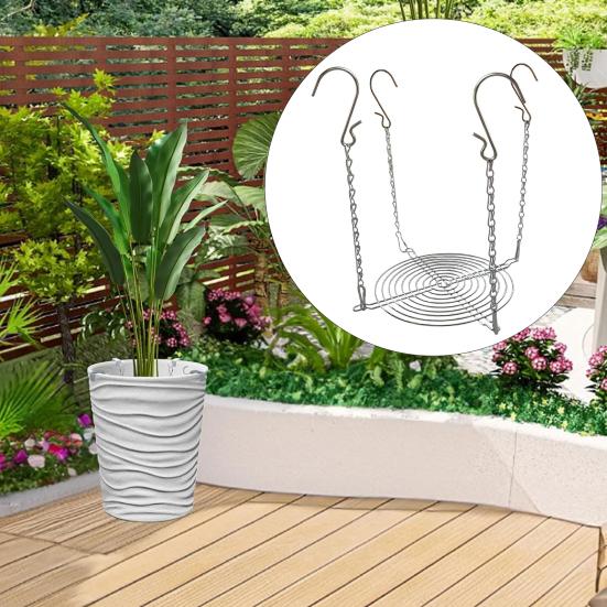Adjustable Planter Insert for Tall Large Pots 310.3" Pot Riser with Chains And Hooks Stainless Steel Hanging Pot Filler for Indoor Outdoor Wedding