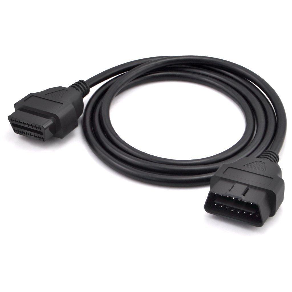 IKKEGOL 5Ft 150Cm 1.5M OBD-II OBD2 16 Pin Auto Car Male To Female Extension Cable Diagnostic Extender Cord Adapter