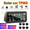 Solar Car TPMS 6 Wheel Tire Pressure Monitor 4-inch LCD Display USB Charging