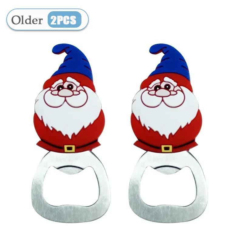 1-10PC Christmas Magnetic Bottle Opener Santa Claus Beer Eagle Silicone Fridge Magnet Kitchen Tool Holiday Gift Party Home Decor