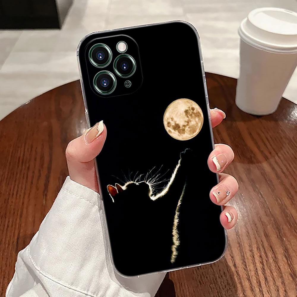 Милый кот Привет Чехол Для Apple iPhone 17 16 15 14 13 12 11 Pro Max 16 Plus 16E 17Air 17Pro Чехол для телефона Силиконовый Funda Черные коты