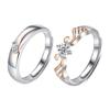 Tonglin S925 Sterling Silver Adjustable Couple Rings - Personalized Wedding Bands for Men & Women.