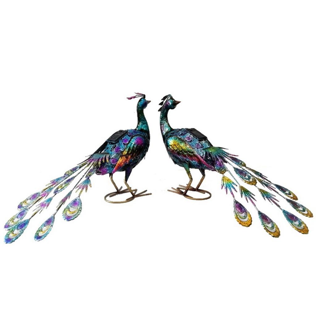 Солнечный павлин статуя светильник водонепроницаемый декоративный железный уличный павлин светильник для дорожки патио