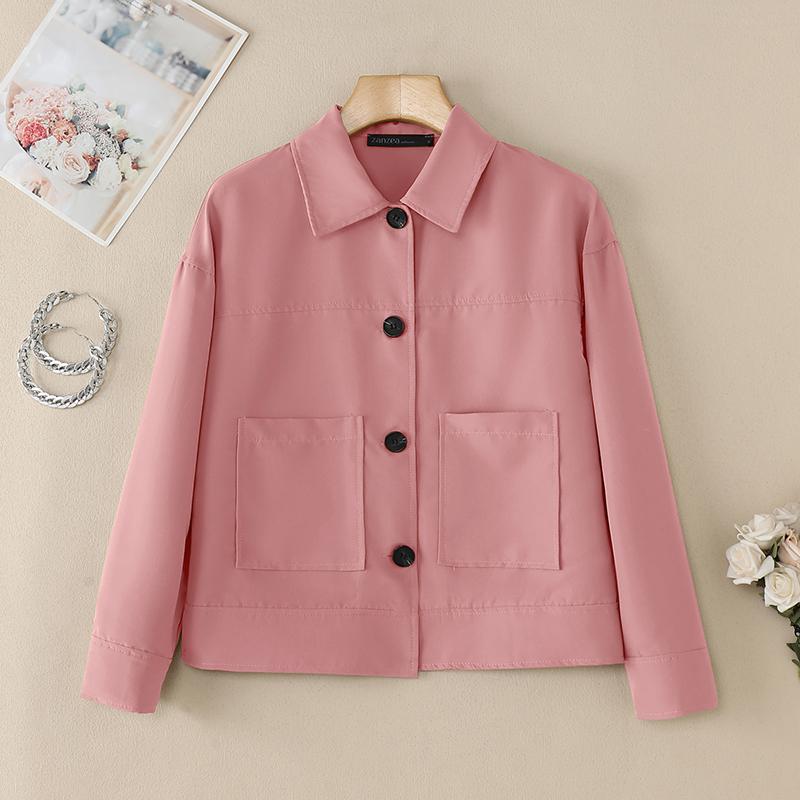 ZANZEA Женская свободная повседневная блузка с отложным воротником и длинным рукавом