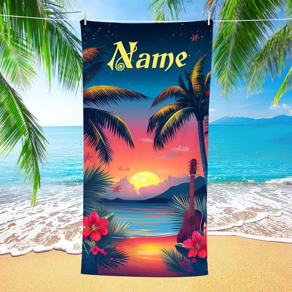 Beach Theme Beach Towel Starfish Shell Printing Microfiber Quick Drying Absorbent Large Bath Towel