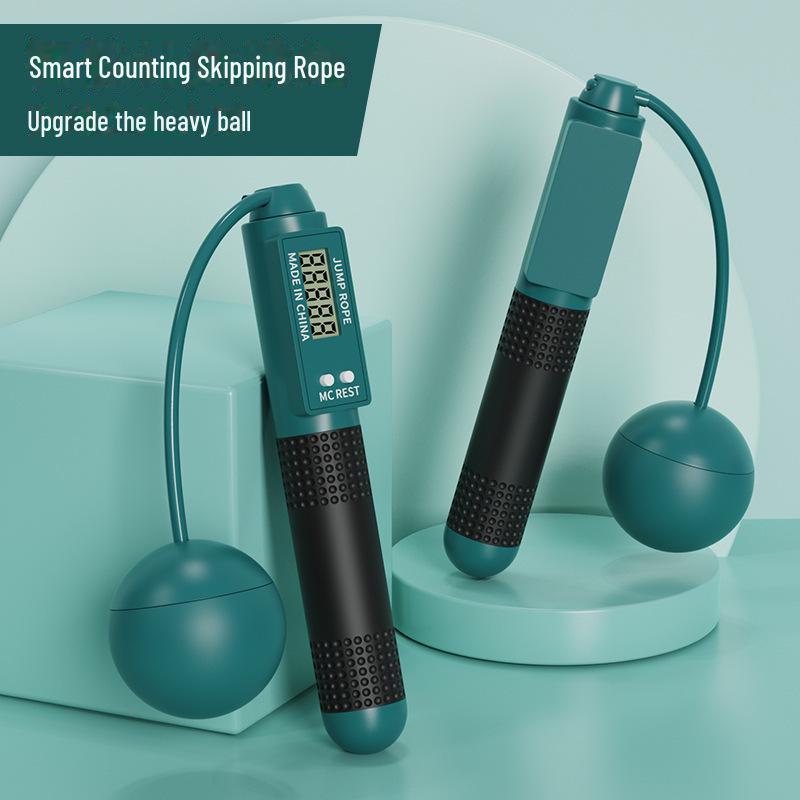 Умная беспроводная скакалка для фитнеса в помещении — для взрослых и студентов, двойное использование, с большим мячом
