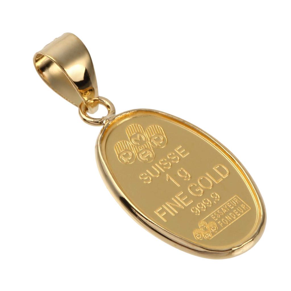 Монета-подвеска Мария 1 грамм чистого золота монета K18 рамка с гравировкой [Сказочный стеклобой] K24/18