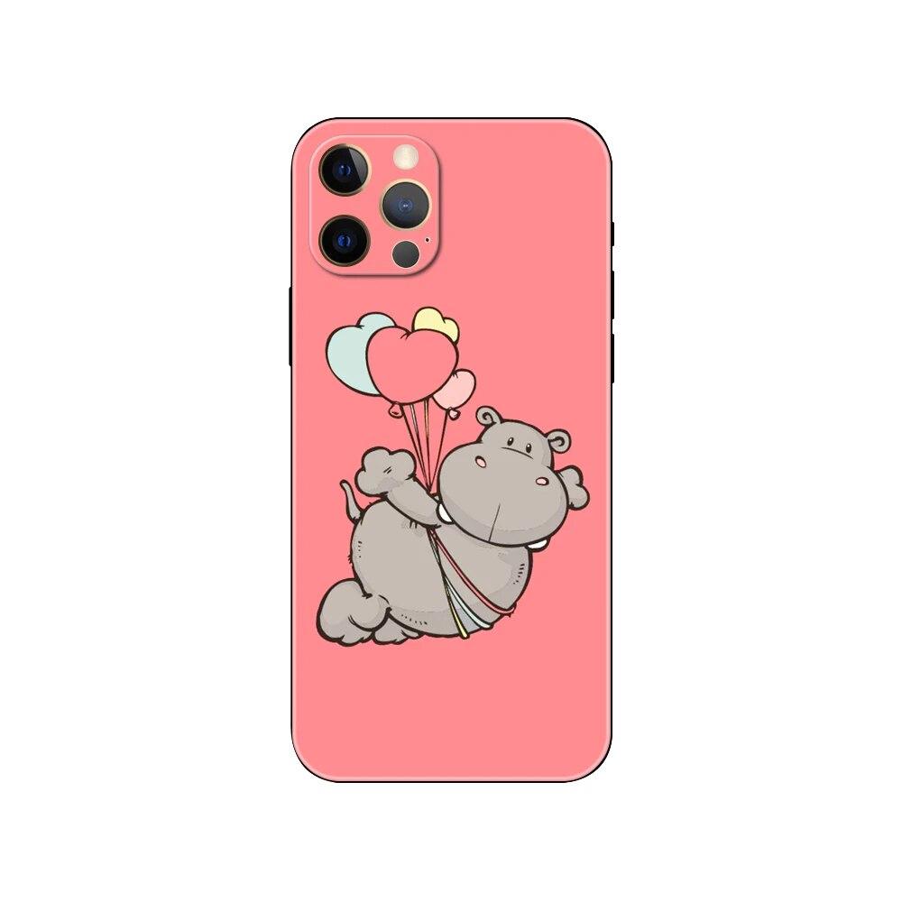 Hippopotamus Phone Case For iPhone Samsung Galaxy Redmi Xiaomi Oppo OnePlus Note S A 7 8 9 10 11 12 13 14 20 21 22 23 53 54 Pro Max Ultra TPU Soft