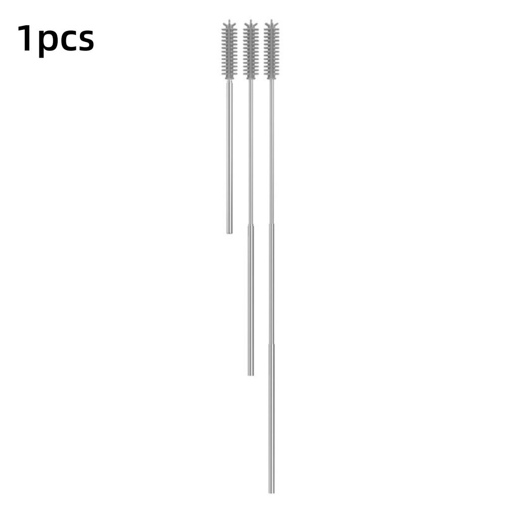 Heat Resistant Silicone Straw Brush 304 Stainless Steel Tube Cleaner Straw Maintenance