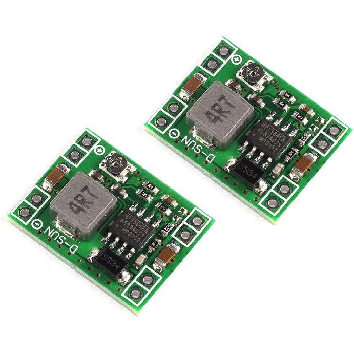 DZS Elec 2pcs MP1584EN Mini 3A DC-DC Buck Converter 4.5V-28V to 0.8V-20V Adjustable Voltage Regulator 24V/12V/9V to 12V/5V/3.3V Step-Down Power