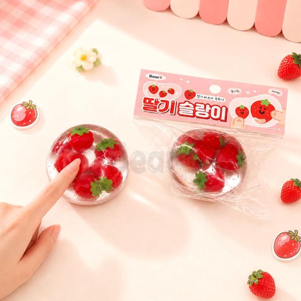 BEAR9 Strawberry Slime squishy Slangi