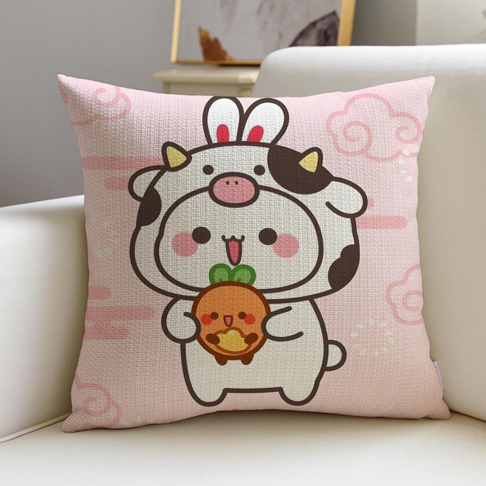 Playful YYier BubuS Cushion Cover Breathable and skinfriendly linen pillowcase square removable and washable cushion