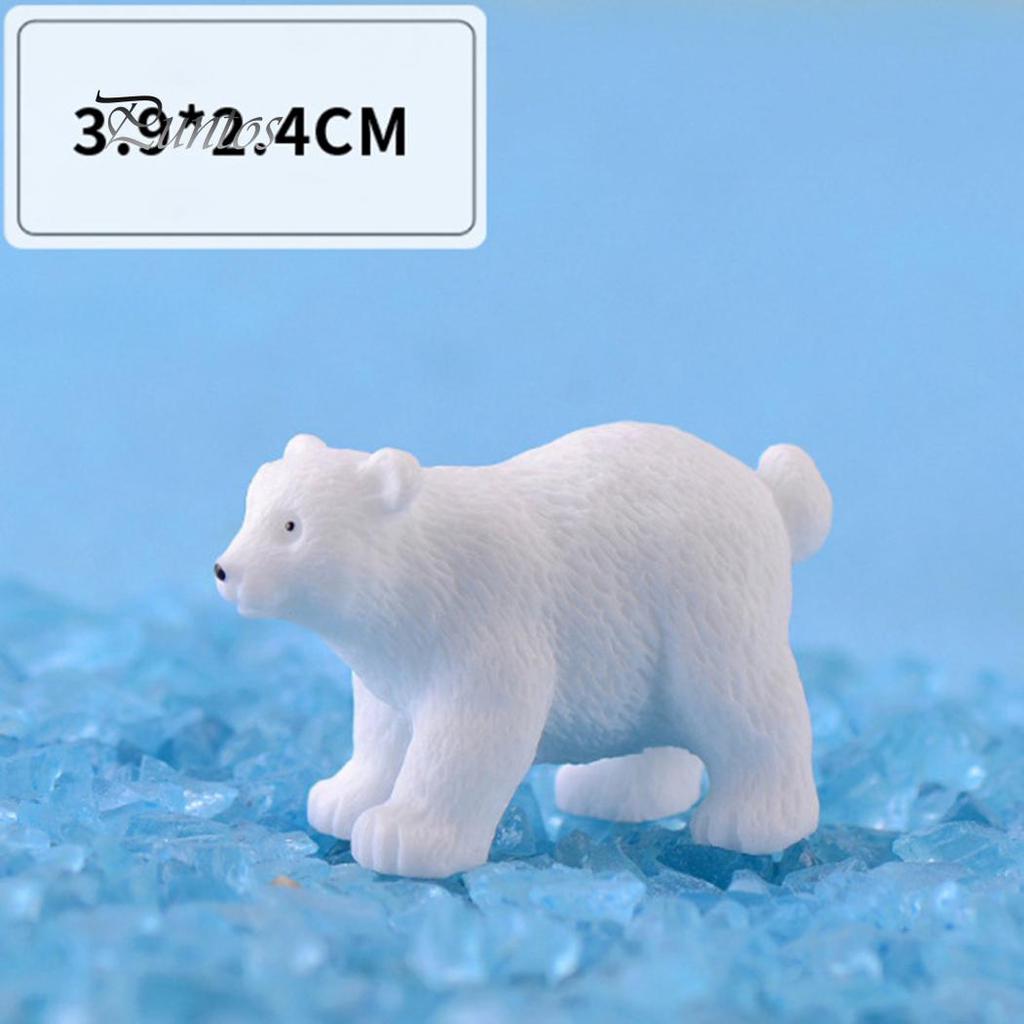 2шт милый белый медведь миниатюрный пейзаж бонсай орнамент настольное украшение подарок