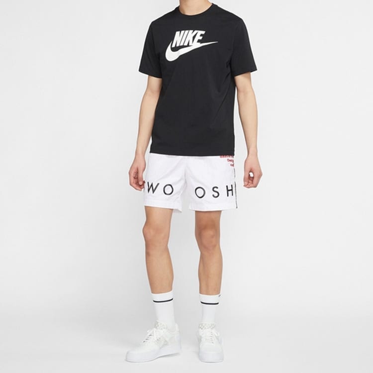 Nike Футболки Мужские Черные С Круглым Вырезом Умеренный Прямой Крой BV0629-010