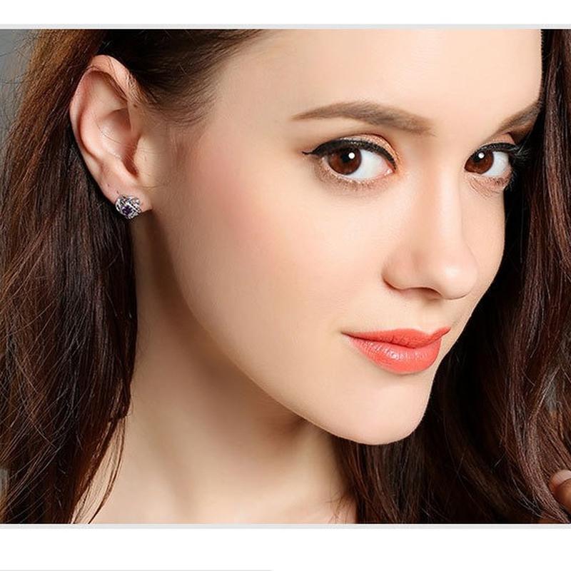 Sace Gems Классические серьги из медного сплава с фиолетовым цирконом для женщин, подарки на свадьбу