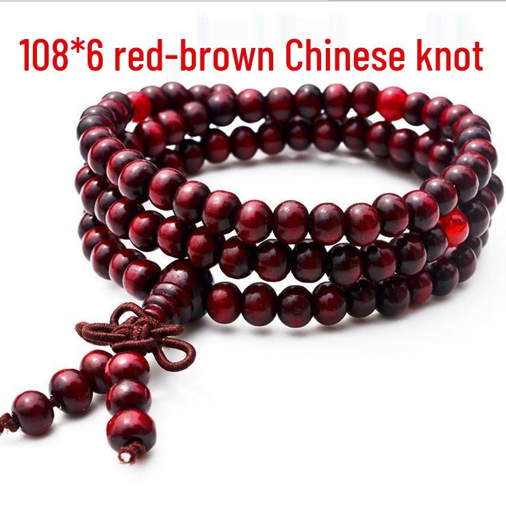 Браслет из 108 бусин сандалового дерева - Модный дизайн в три ряда для женщин