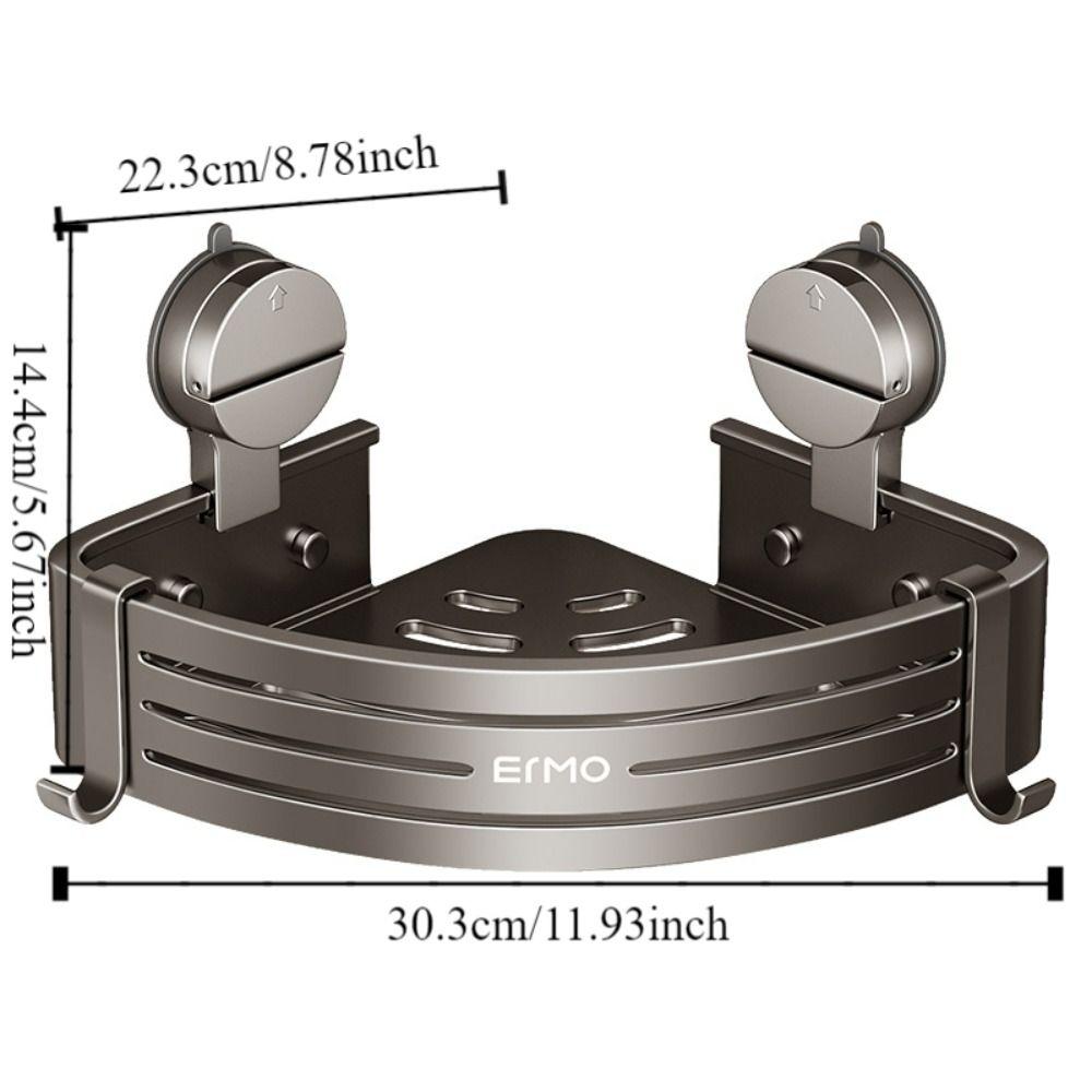 Настенная угловая полка для ванной комнаты, устойчивая к ржавчине, компактная полка для шампуня с крючком, треугольная полка для хранения мыла без сверления