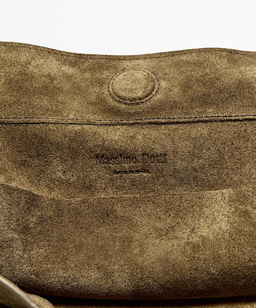 Massimo Dutti Washed Split Suede Bucket Bag