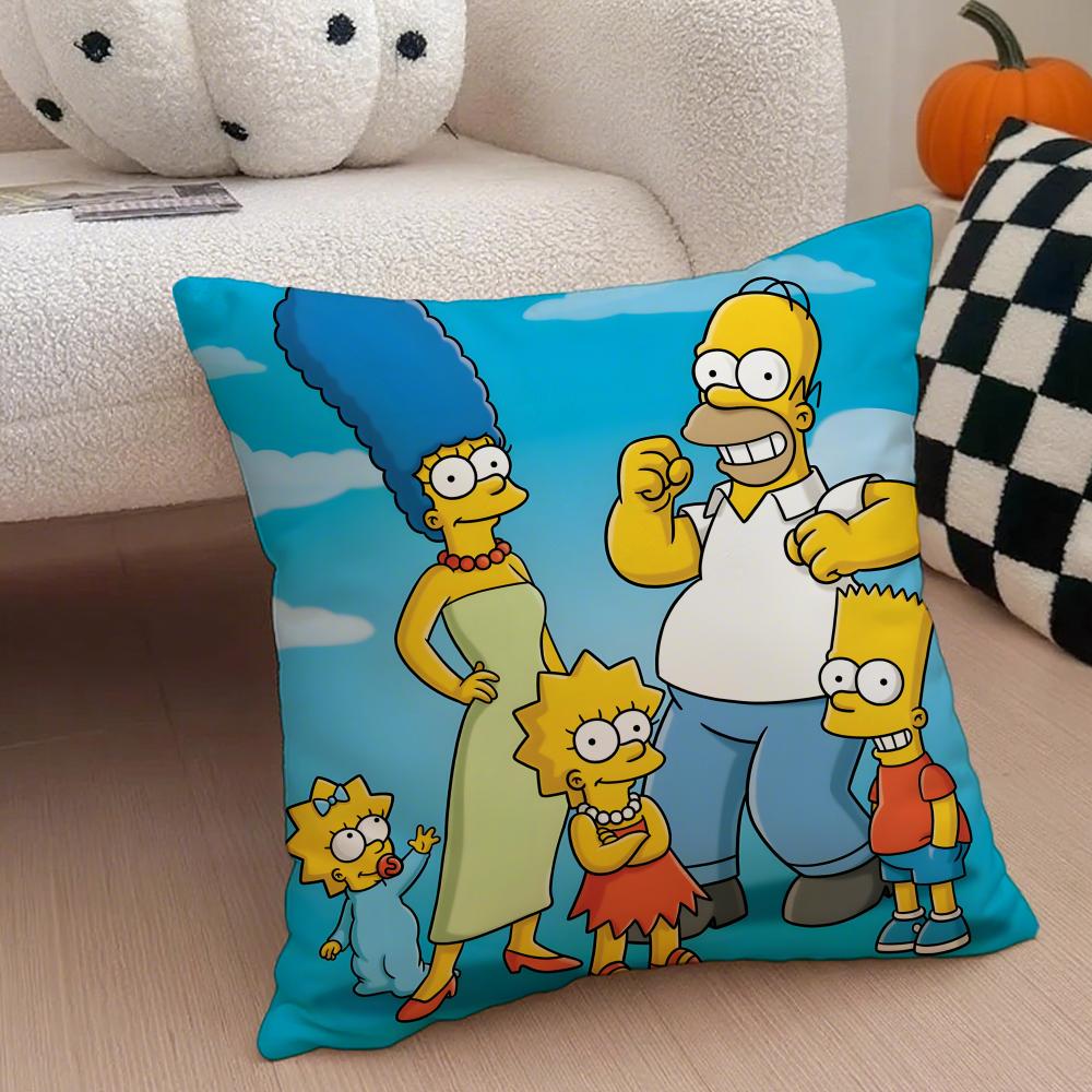 The Ssimpsons Cartoon Sofa Cushion Cover Throw Pillow Cover Hidden Button Durable Polyester Chair Cushion